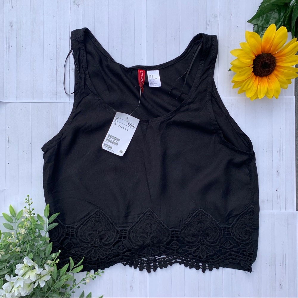 NWT Black Lace Top